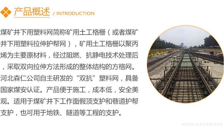 煤礦井下用雙向拉伸塑料幫護網(wǎng)